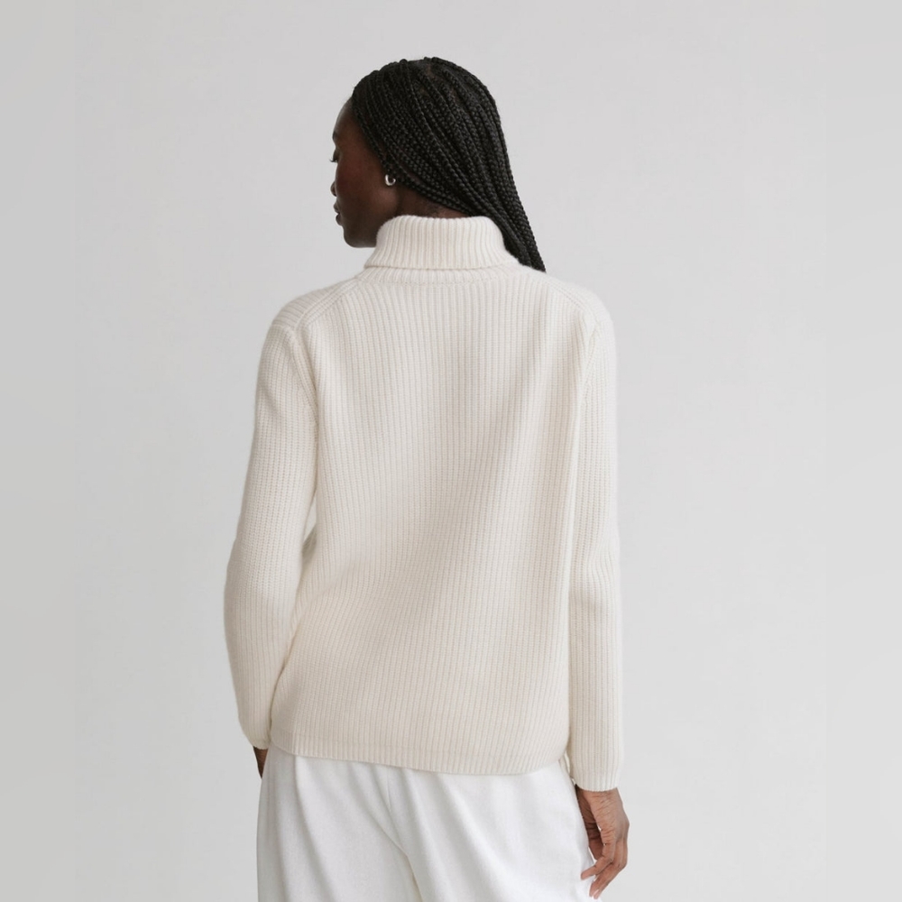 HP🎉 Jenni Kayne Cashmere Turtleneck Sweater Ivory White Oversized NWOT! - Picture 9 of 11